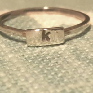 Handstamped initial ring