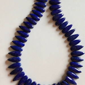 Handmade Natural Deep Blue Lapis Lazuli Teardrop Necklace