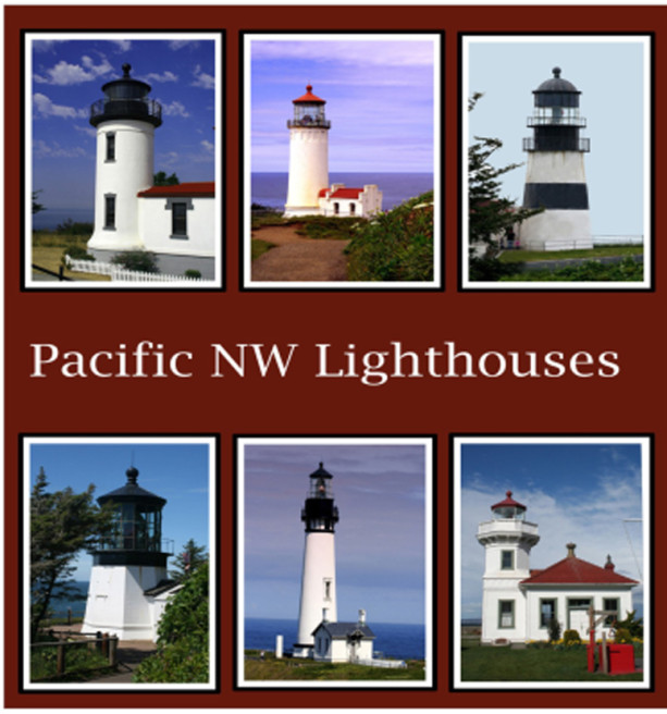 Pacific Northwest Lighthouses Fabric Panel 