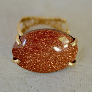 Brown Goldstone Ring