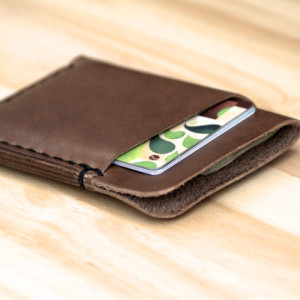 Leather Card Holder, Minimalistic Leather Wallet, Leather Card Wallet, Chromexcel Wallet, Horween Slim Leather Wallet, Natural Chromexcel Wallet