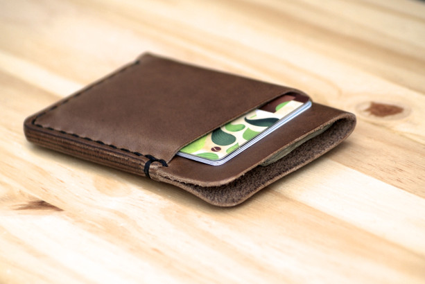 Leather Card Holder, Minimalistic Leather Wallet, Leather Card Wallet, Chromexcel Wallet, Horween Slim Leather Wallet, Natural Chromexcel Wallet