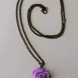 Purple Rose pendant and necklace