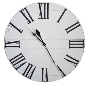 Large Farmhouse clock-Large Roman numeral clock-Farmhouse clock- Antique White clock-Distressed clock-Decorative clock-Wall clock-Wood Clock