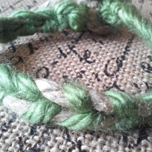 Simple Weave Green Yarn Hemp Bracelet