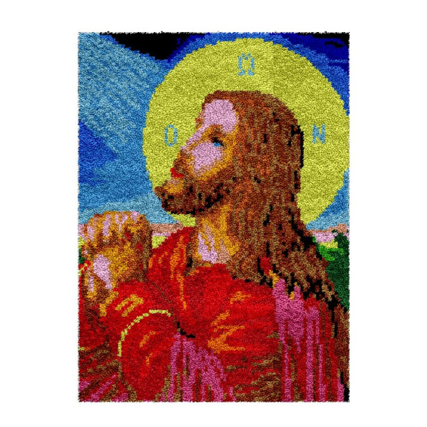 Rug Making Latch Hooking Kit | Praying Jesus (20.5" x 15")