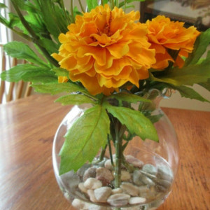 Flower Arrangement Marigold in Acrylic Water