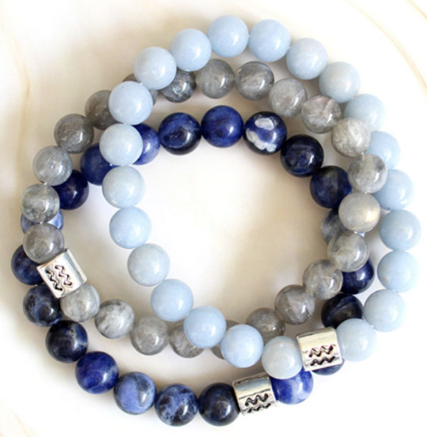 Zodiac Gemstone Bracelet Set — AQUARIUS