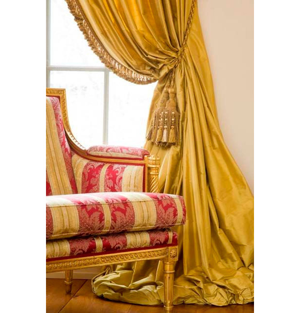 Brass Yellow Dupioni Silk Draping