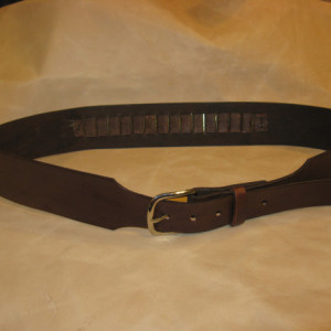 Western Leather Gun Belt w/Cartridge Loops Gun Slinger Style Gun Belt