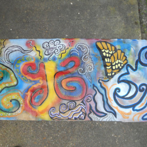 Super Awesome Butterfly Graffiti Canvas Wall Hanging
