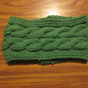 Hand Knit Headband/ Earmuff- Clover