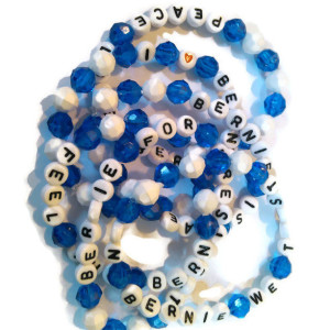 Bernie Sanders Bracelet Set of 3 - Blue and White