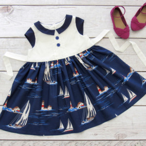 CORINNA- Girl Nautical Dress