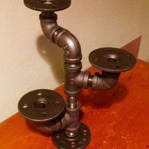 Industrial black pipe candle holder, CANDELABRA,  Loft Style, Urban, Steampunk Decor.