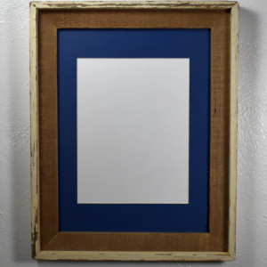 Barnwood picture frame 9x12 dark blue mat with glass mat 20 mat colors