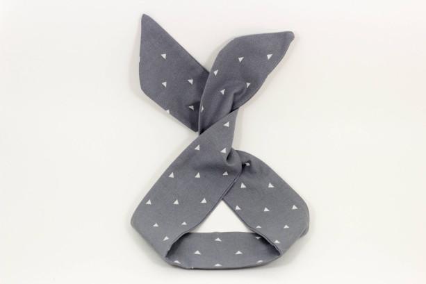 Light Grey with Triangle Print Wired Headband, Free Shipping, Roc | aftcra