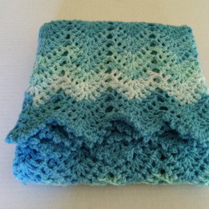 Baby Blanket Crochet - Crochet Afghan, Ripple Infant Blanket, Crib Blanket, Baby Bedding, Swaddle Blanket, Baby Shower Gift