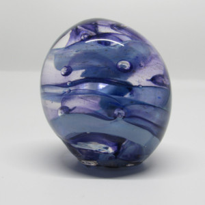 Dark and Light Purple Egg Paperweight- Handmade Glass