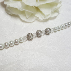 White Pearl Wedding bracelet 