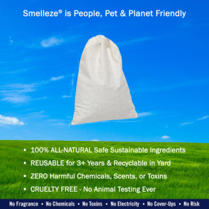 SMELLEZE Reusable Cat Smell Removal Deodorizer Pouch: Removes Stench Without Cover-Ups in 300 Sq. Ft. 