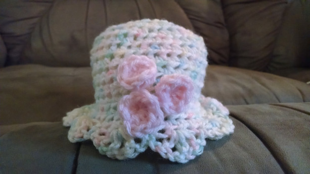 Crocheted Baby Hat Belle and Shell Baby Hat