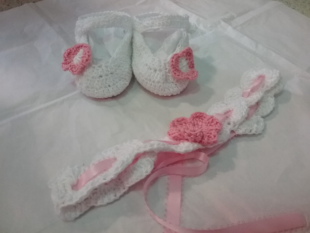 Baby Booties and Head Band