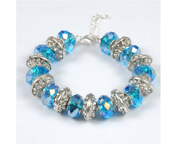 Silver Bling, Aqua, Blue, Silver. Aqua Bling Bracelet