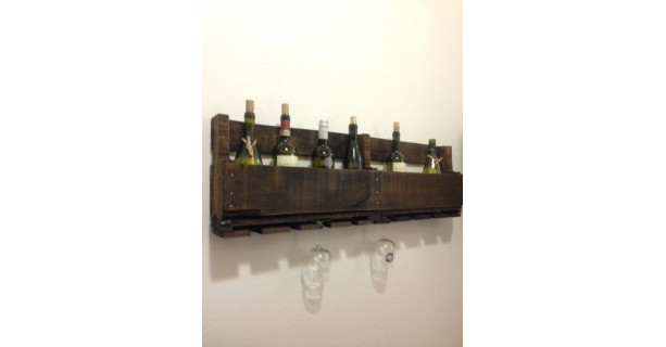 Large Rustic Handmade Wine Rack (40"L by 12.5"H)