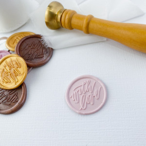 10 Pack: "With Love" Script Wax Seals, Self Adhesive