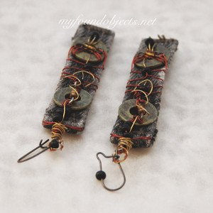Denim Crossed Wires Dangle Earrings 