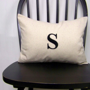 Embroidered Monogram Pillow Cover - size 12x16