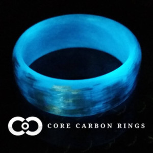 Men's or Women's Texalium Blue Glow Ring - Handcrafted - Glowing Interior and Exterior - Custom Band widths