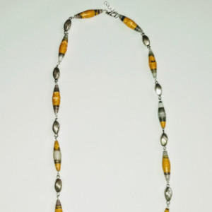 "Dandelion" Paper Bead Earring and Necklace Set