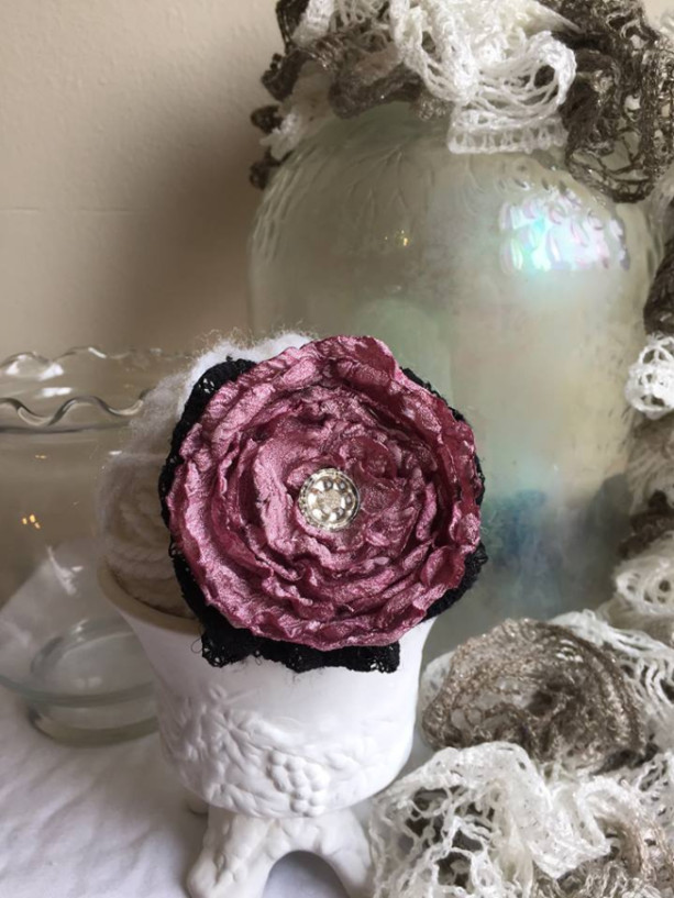 Gothic Shabby Chic Floral Brooch
