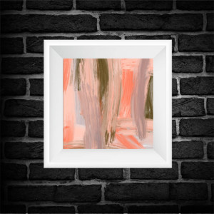 Coral Abstract Art Print - Square
