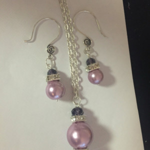 Purple pasion necklace and earring set