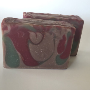 Saucy santa soap peppermint vanilla scented soap handcrafted soap handmade soap for him or her, gifts under 10, soap  sale