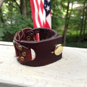 Leather cuff, recycled, jeweled leather cuff, cuff bracelet, bracelet, leather bracelet, repurposed