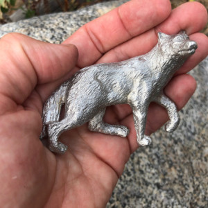 Timber Wolf pewter figurine, hand cast