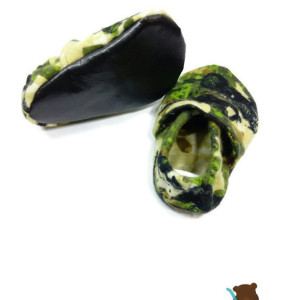 Camo Truck Ankle Booties- Camouflage booties- Camouflage Baby Shoes- Camouflage Toddler Shoes- Crib Shoes- Military Baby- Military Toddler