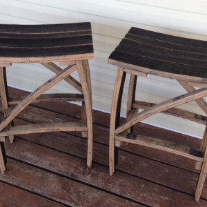Kentucky Bourbon Barrel Stave Stool, PRICE INCLUDE SHIPPING
