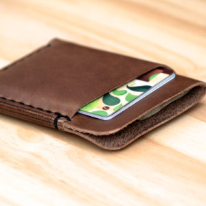 Leather Card Holder, Minimalistic Leather Wallet, Leather Card Wallet, Chromexcel Wallet, Horween Slim Leather Wallet, Natural Chromexcel