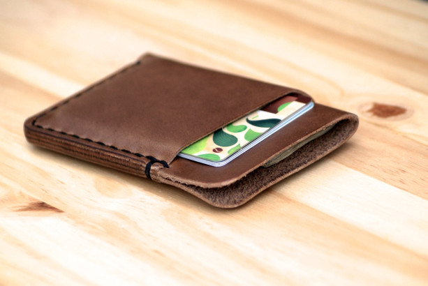 Leather Card Holder, Minimalistic Leather Wallet, Leather Card Wallet, Chromexcel Wallet, Horween Slim Leather Wallet, Natural Chromexcel