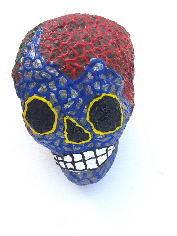 Skull Multi Color Handmade Art Original by Anthony Saldivar One of Kind