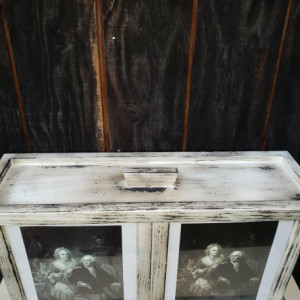 Handmade,Primitive,Distressed,2 person,Cremation,Human ashes urn,with slots to hold a interchangeable 8 x 10 picture on each side