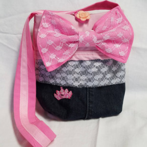 Dreams Do Come True-Fairy Tale princess shoulder handbag,Eco-friendly reclaimed denim jean fully lined girl purses, handmade gift for girls,