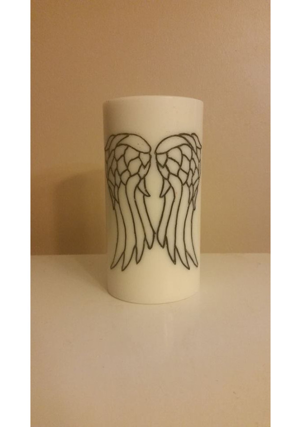 3x6 "Angel Wings" Pillar Candle