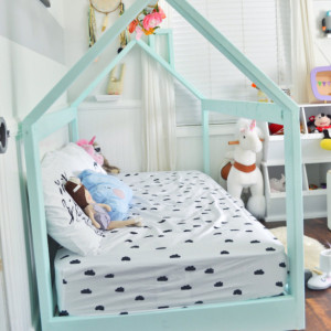 Made in US Full Size House Bed Frame+ slats