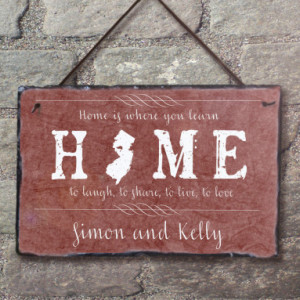 Home State Sign! Personalized Welcome Sign. Welcome To Our Home. Custom House Sign. Outdoor Sign. Wedding Gift. House Warming Gift.